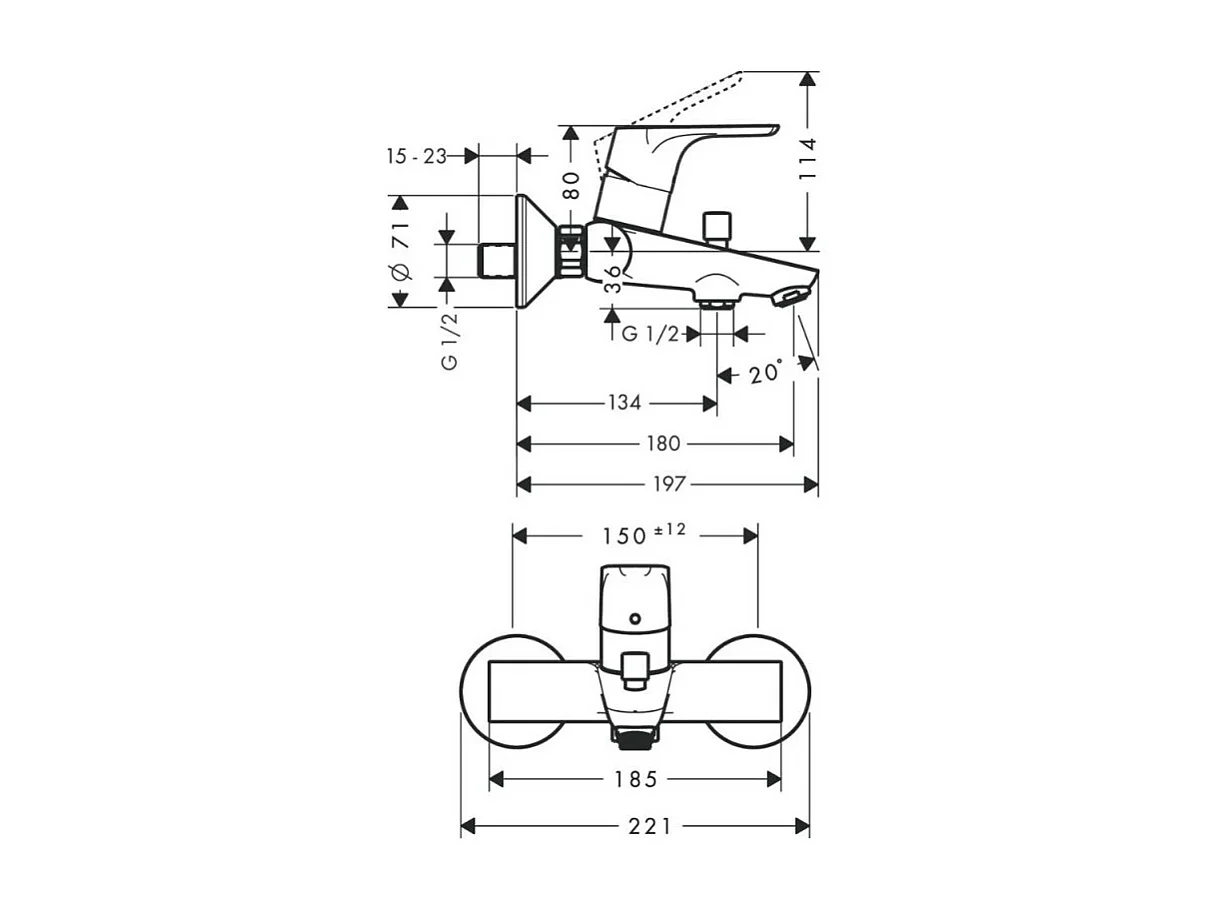 HANSGROHE Focus mezclador mecánico para baño y ducha cromado