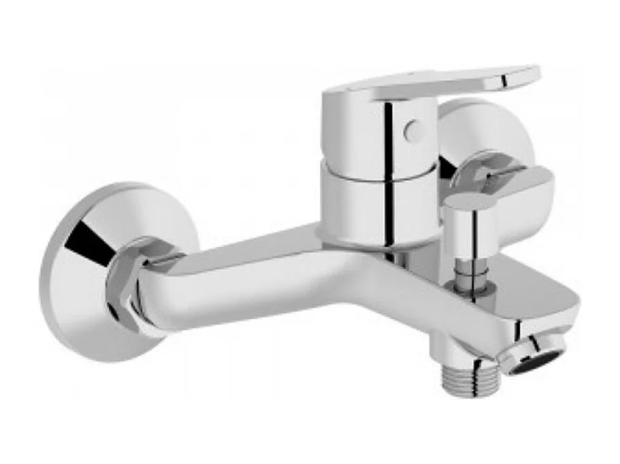 Mitigeur bain-douche Jacob Delafon Aimé chrome + Douchette Shift Ellipse 2 jets + Flexible lisse anti-torsion 1600