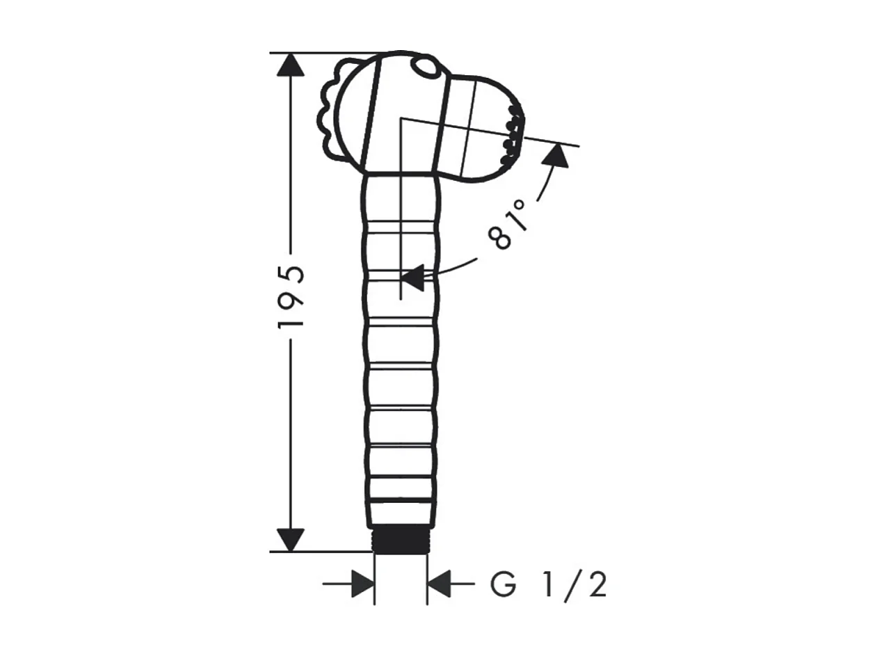 Mitigeur bain douche Ecostat E HANSGROHE + pommeau Jocolino zebre + flexible Isiflex 160 cm