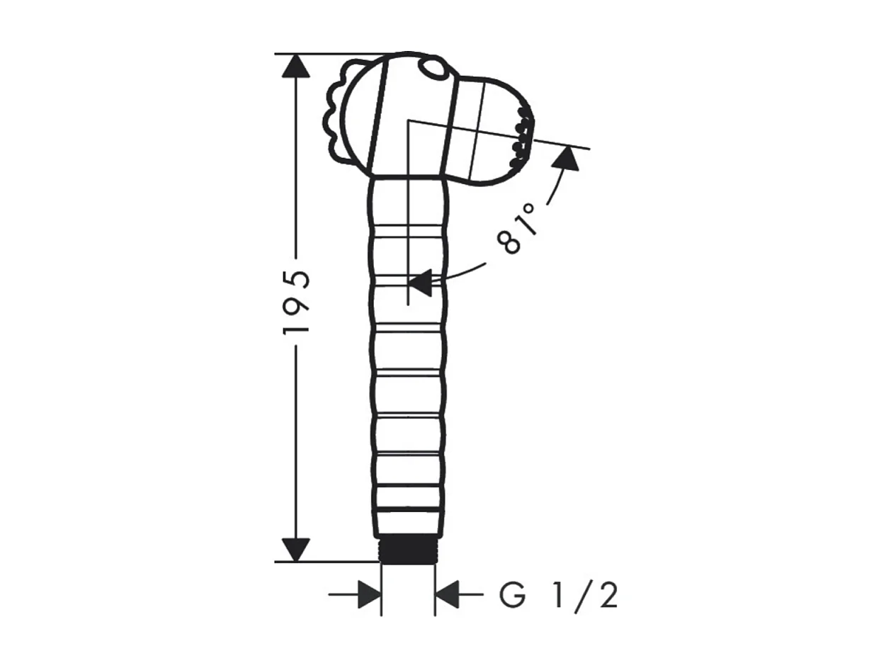 Mitigeur bain douche Ecostat E HANSGROHE + pommeau Jocolino zebre + flexible Isiflex 160 cm