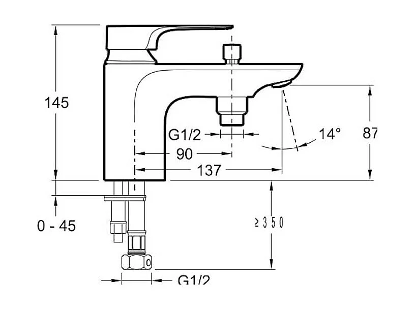 Jacob Delafon - Mitigeur bain douche monotrou Aleo+ chrome