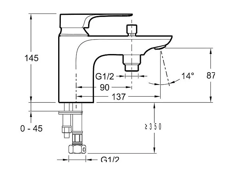 Jacob Delafon - Mitigeur bain douche monotrou Aleo+ chrome