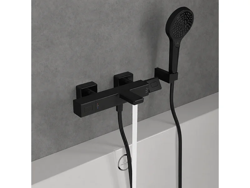 Mitigeur bain douche thermostatique VILLEROY ET BOCH Universal carré Noir mat