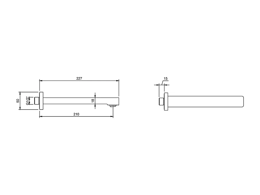 Bec de baignoire VILLEROY ET BOCH Architectura montage mural chrome