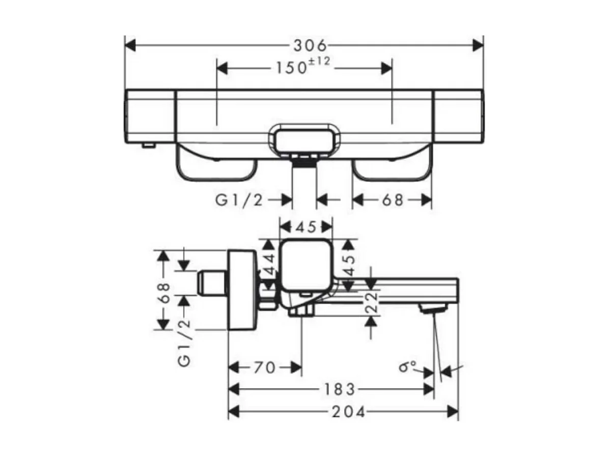 Mitigeur bain douche thermostatique HANSGROHE Ecostat E chromé