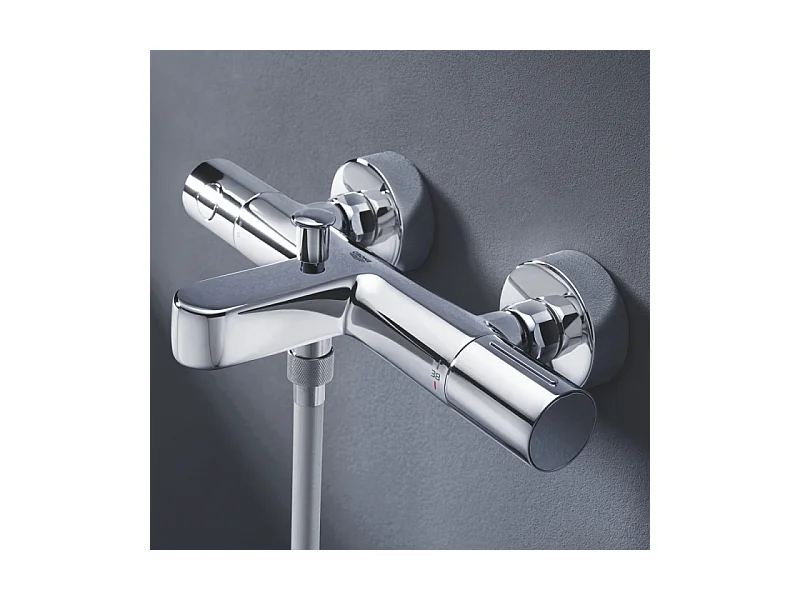 Pack mitigeur bain douche thermostatique GROHE Precision Get +  Douchette GROHE Vitalio Start 100 + Flexible 2000