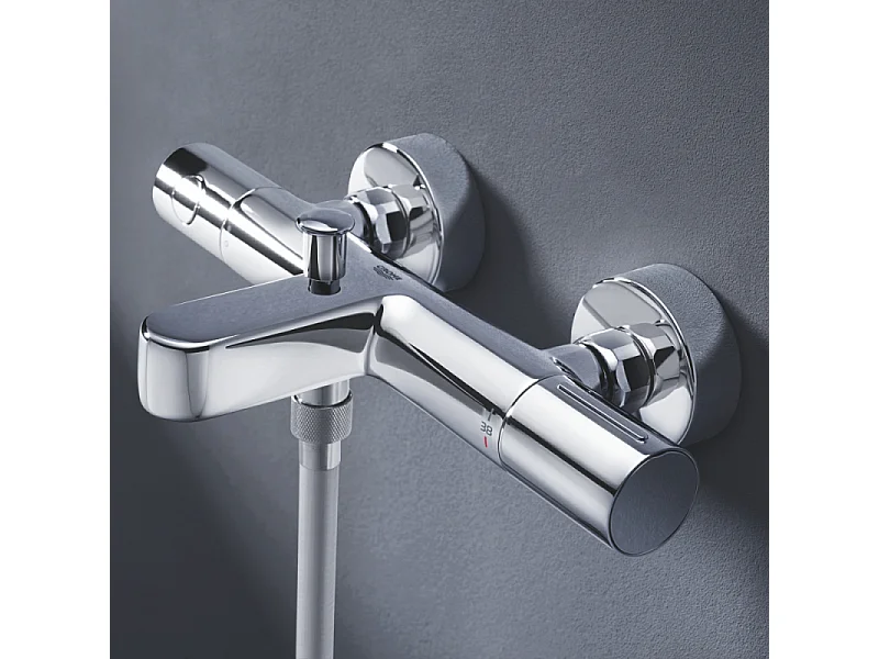 Pack mitigeur bain douche thermostatique GROHE Precision Get +  Douchette GROHE Vitalio Start 100 + Flexible 2000