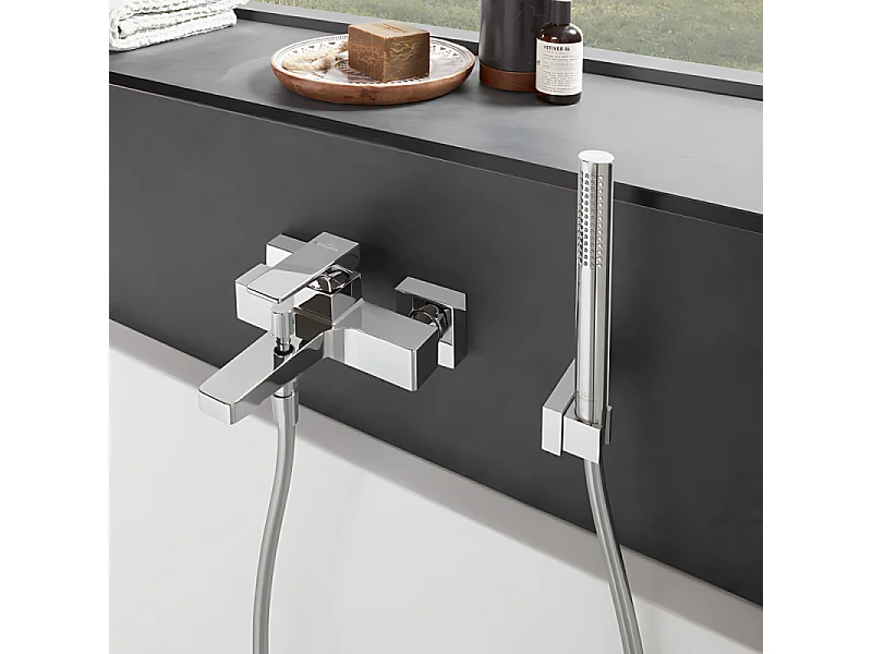 Mitigeur bain douche mécanique VILLEROY ET BOCH Architectura Square Chrome