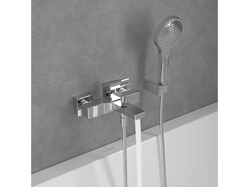 Mitigeur bain douche mécanique VILLEROY ET BOCH Architectura Square Chrome