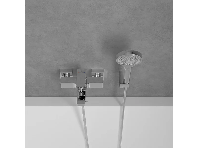 Mitigeur bain douche mécanique VILLEROY ET BOCH Architectura Square Chrome