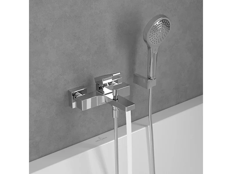Mitigeur bain douche mécanique VILLEROY ET BOCH Architectura Square Chrome