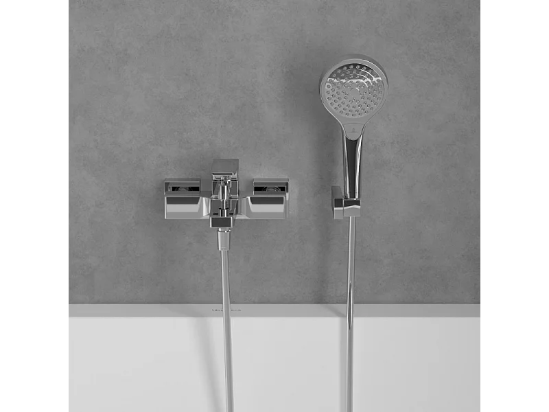 Mitigeur bain douche mécanique VILLEROY ET BOCH Architectura Square Chrome
