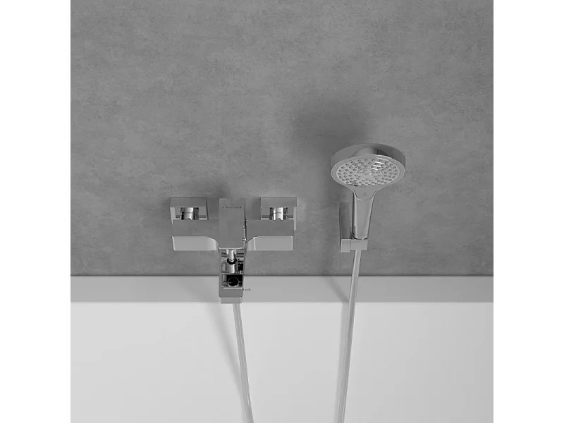 Mitigeur bain douche mécanique VILLEROY ET BOCH Architectura Square Chrome