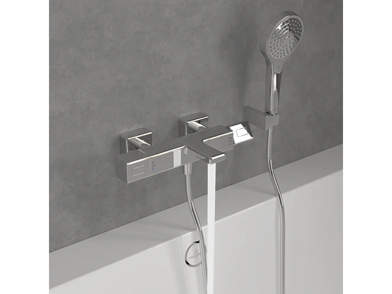 Mezclador termostático para baño-ducha VILLEROY ET BOCH Universal Grifería cuadrado Cromo
