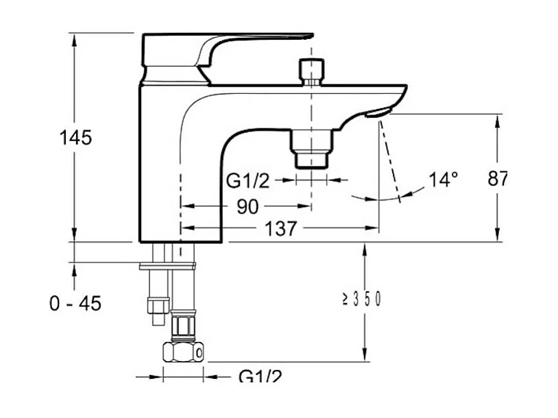 Mitigeur bain douche JACOB DELAFON Aleo+ monotrou chrome + nettoyant