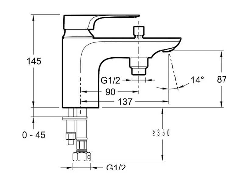 Mitigeur bain douche JACOB DELAFON Aleo+ monotrou chrome + nettoyant