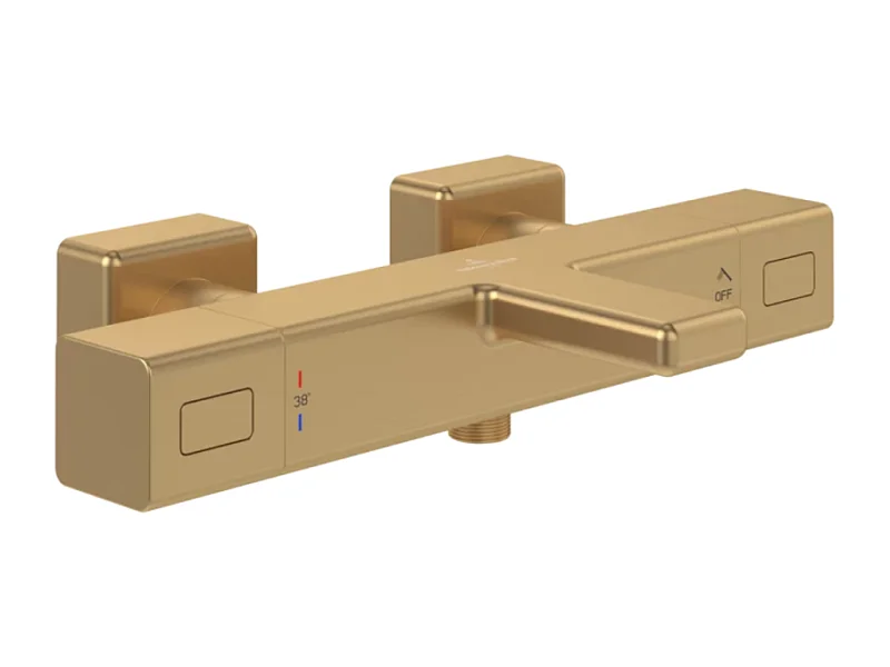 Mitigeur bain douche thermostatique VILLEROY ET BOCH Universal carré Or brossé