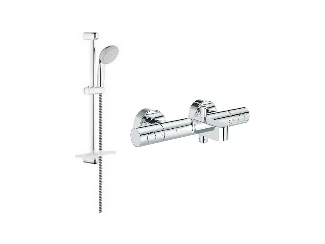 Mitigeur baignoire GROHE Grohtherm et ensemble de douche Vitalio Start