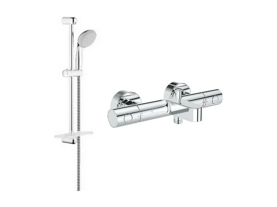 Mitigeur baignoire GROHE Grohtherm et ensemble de douche Vitalio Start