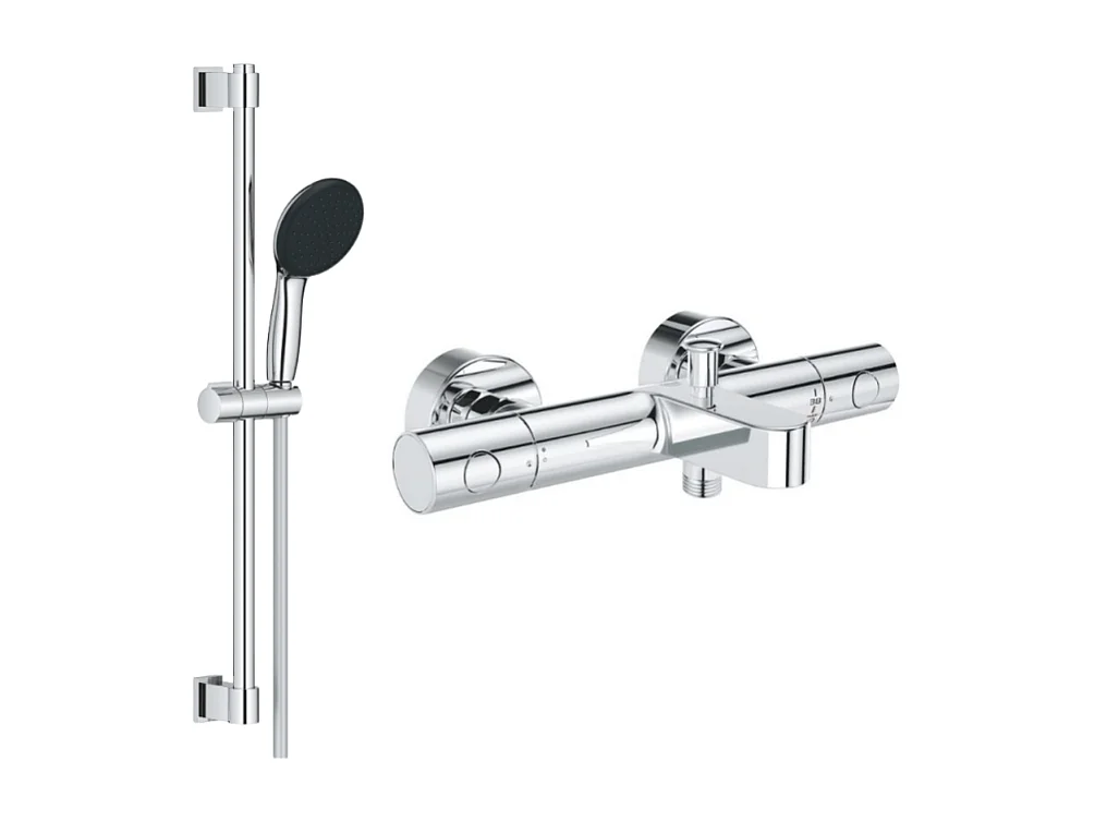 Mitigeur baignoire GROHE Grohtherm et ensemble de douche Vitalio Start