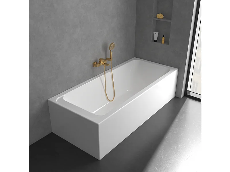 Mitigeur bain douche mécanique VILLEROY ET BOCH Architectura Square Or brossé