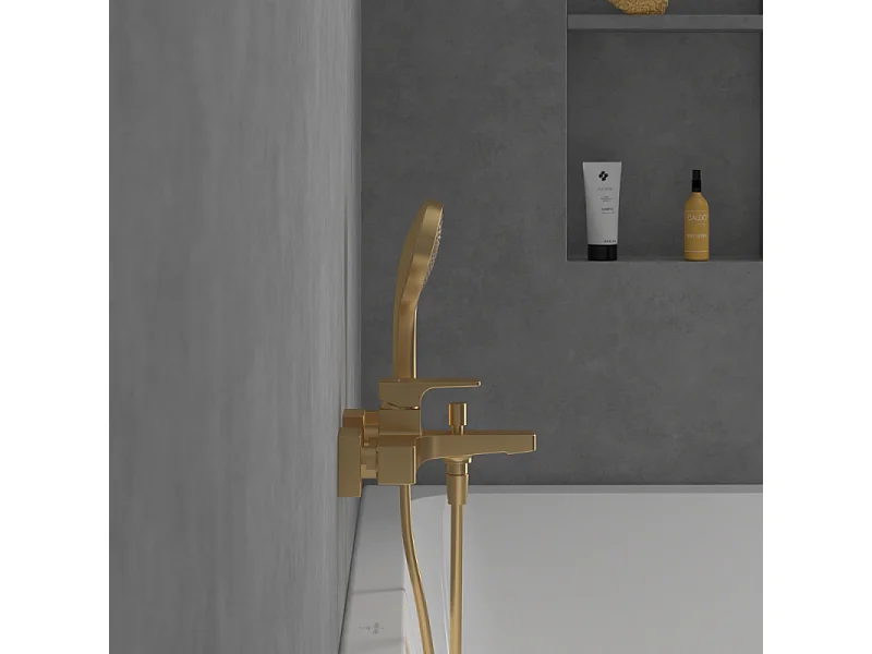 Mitigeur bain douche mécanique VILLEROY ET BOCH Architectura Square Or brossé