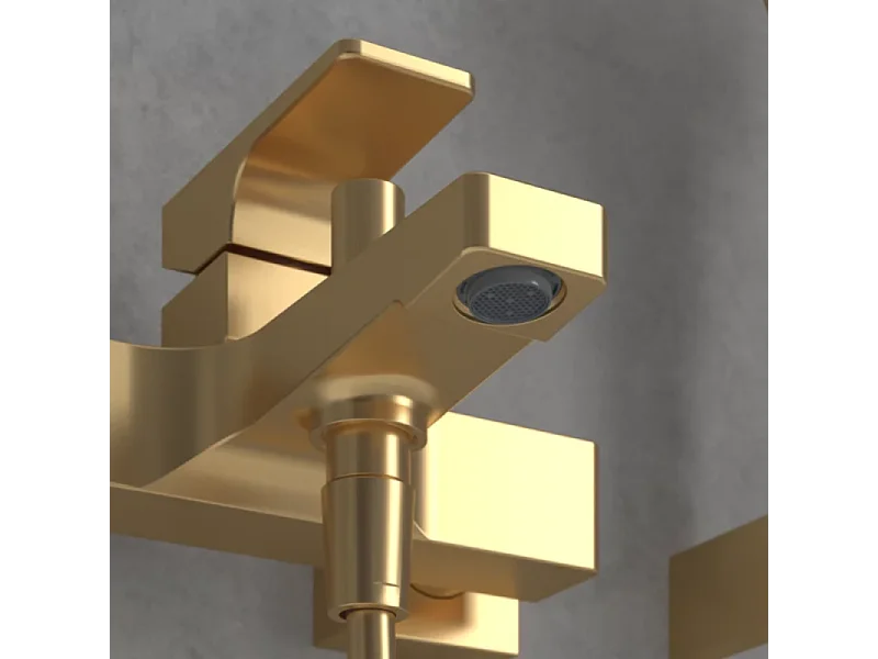 Mitigeur bain douche mécanique VILLEROY ET BOCH Architectura Square Or brossé