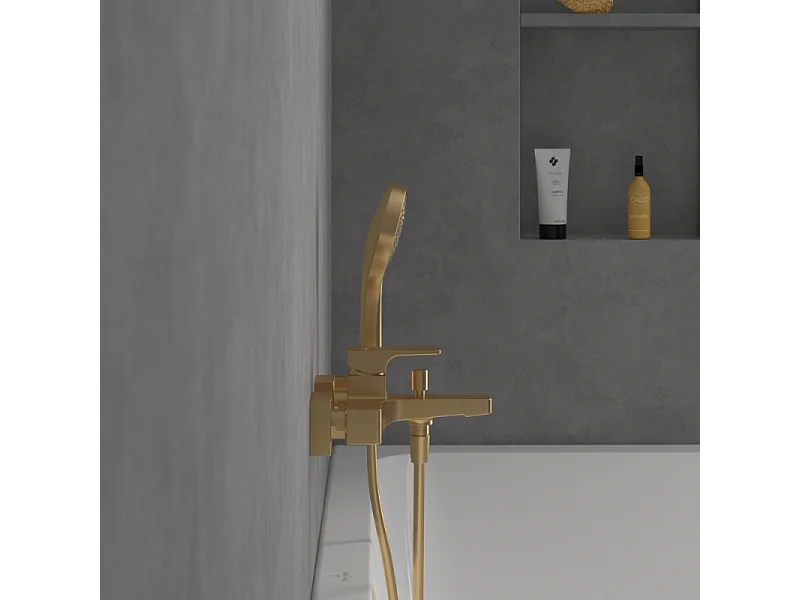 Mitigeur bain douche mécanique VILLEROY ET BOCH Architectura Square Or brossé