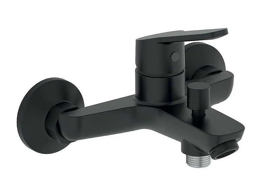 JACOB DELAFON Douchette stick Shift Ellipse noir et chrome avec mitigeur bain douche et flexible lisse anti-torsion Noir