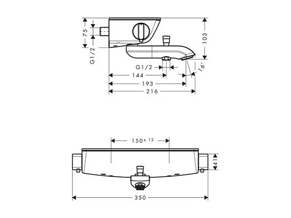 Mitigeur bain douche thermostatique HANSGROHE Ecostat Select chromé