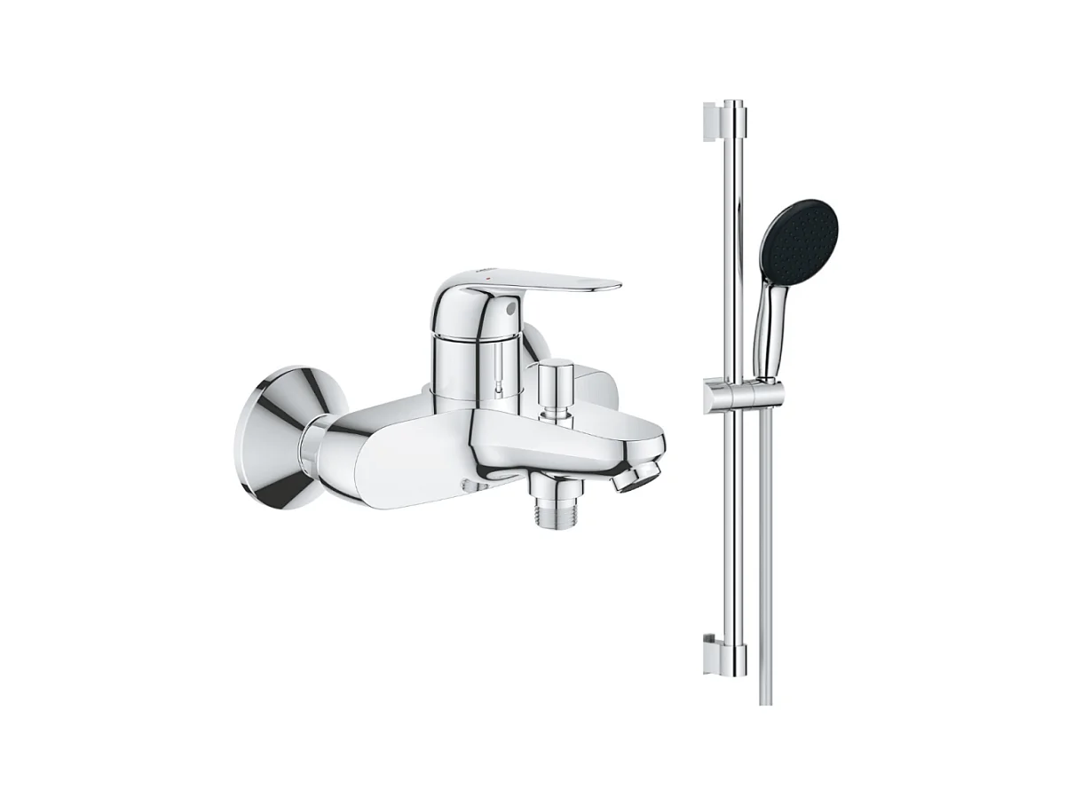 Mitigeur bain mécanique GROHE Bauloop avec ensemble de douche GROHE Vitalio Start