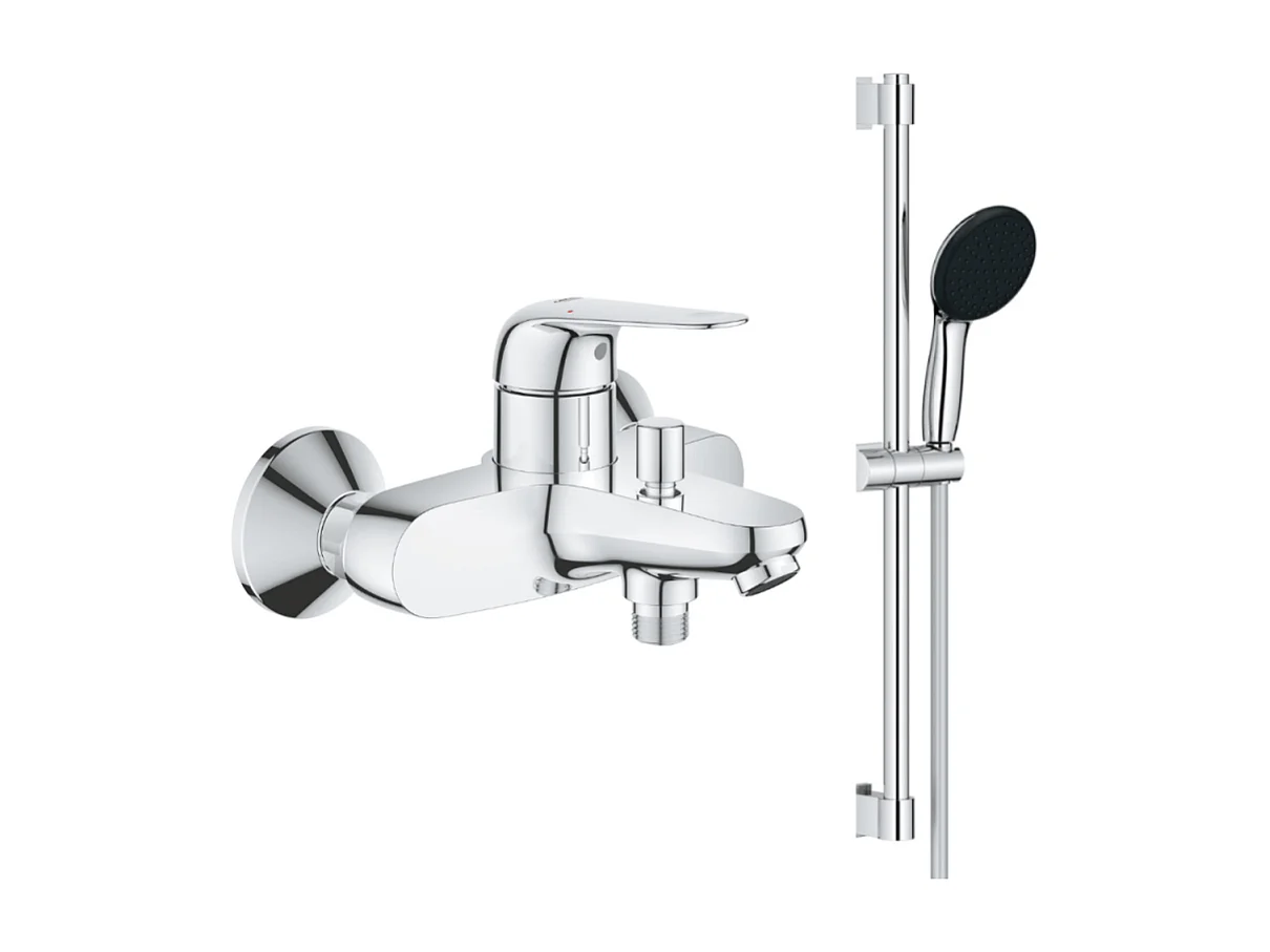 Mitigeur bain mécanique GROHE Bauloop avec ensemble de douche GROHE Vitalio Start