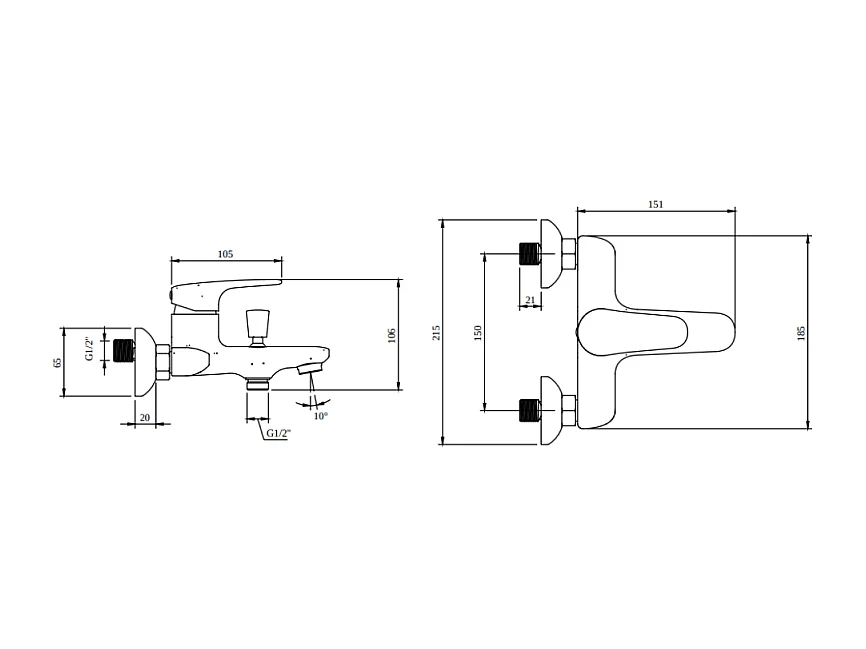 Mitigeur bain douche mécanique VILLEROY ET BOCH O novo Start Chrome