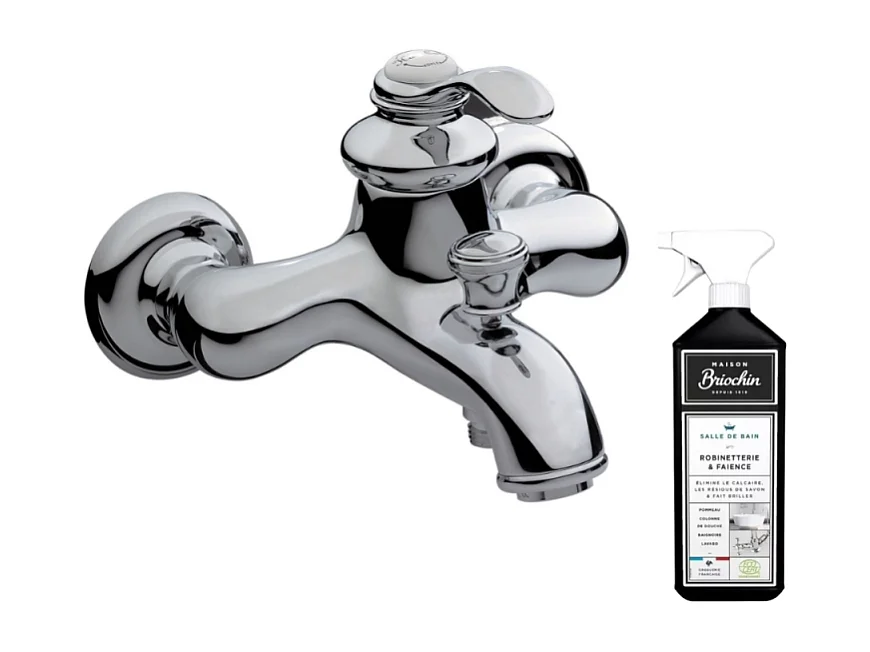 Robinet baignoire retro JACOB DELAFON Fairfax + nettoyant briochin