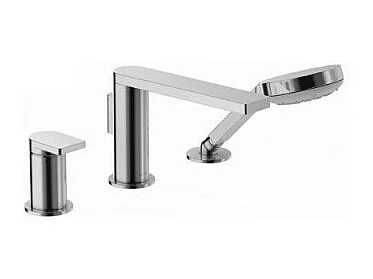 Jacob Delafon  - Mitigeur bain-douche 3 trous sur gorge - collection Composed finition titanium