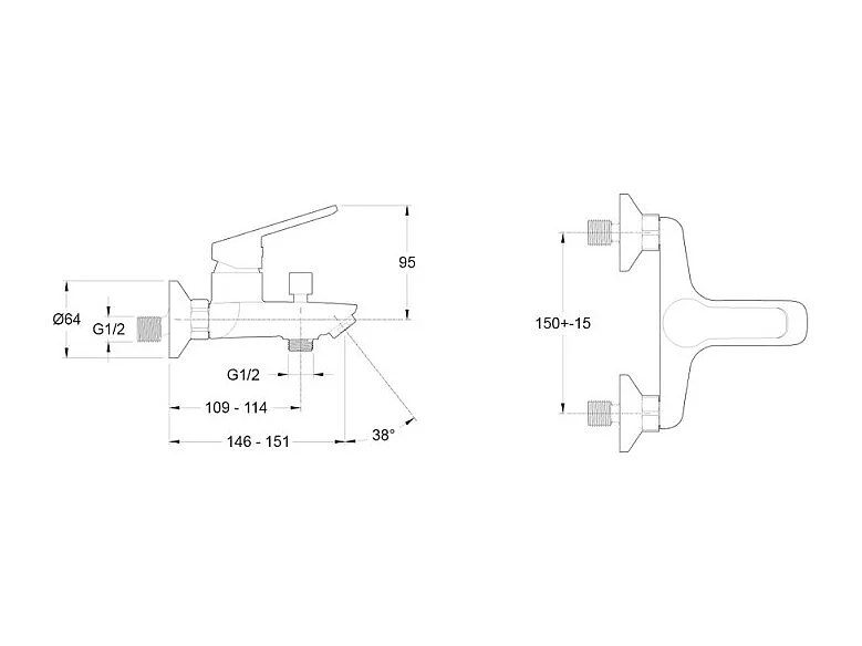 Mitigeur bain-douche JACOB DELAFON Aimé chrome