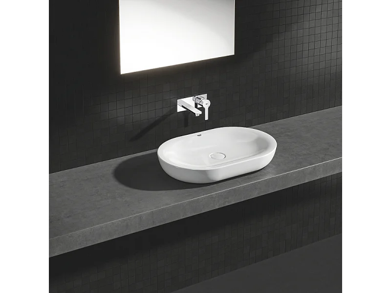 Robinet lavabo mural GROHE Lineare M Chromé + corps encastré