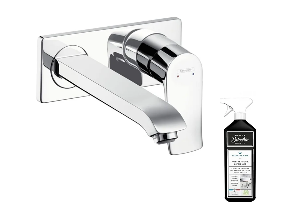 Mitigeur lavabo mural HANSGROHE Metris 225 mm + nettoyant Briochin
