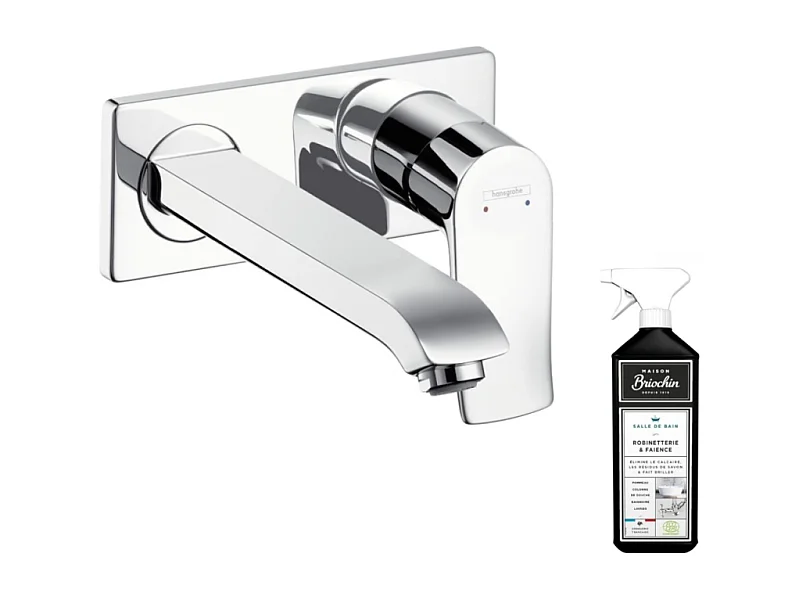 Mitigeur lavabo mural HANSGROHE Metris 225 mm + nettoyant Briochin