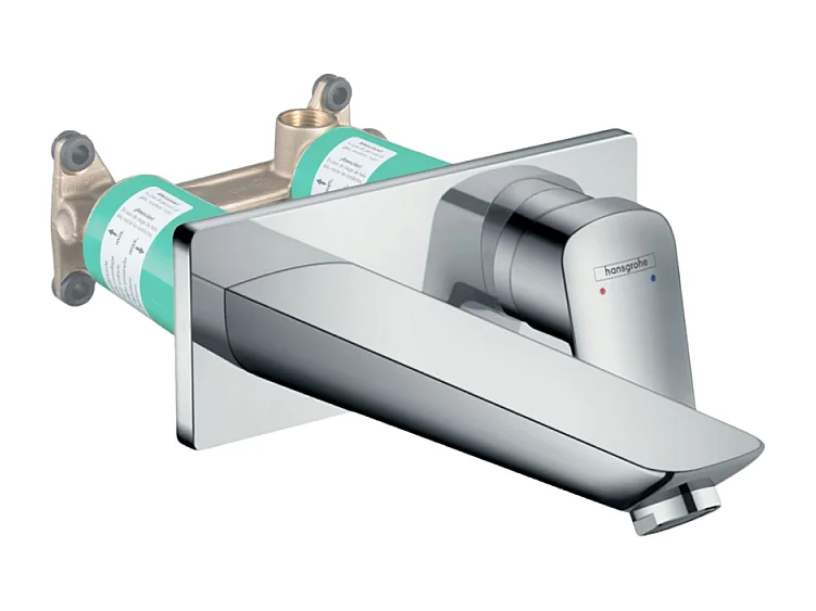 Mitigeur lavabo mural HANSGROHE Logis + corps encastré Economie d'eau