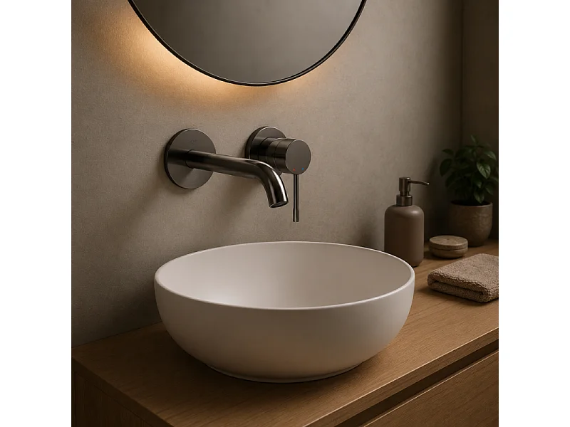 Mitigeur mural lavabo GROHE Essence Taille M hard graphite avec corps encastré