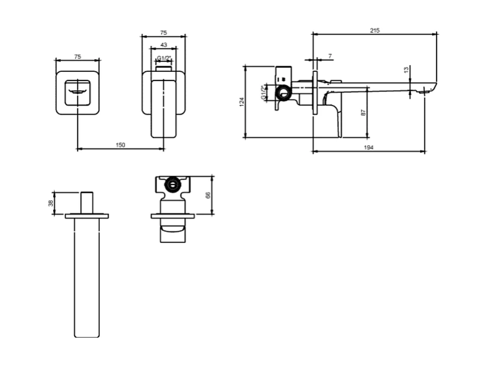 Mitigeur lavabo mural VILLEROY ET BOCH Subway 3.0 Chrome