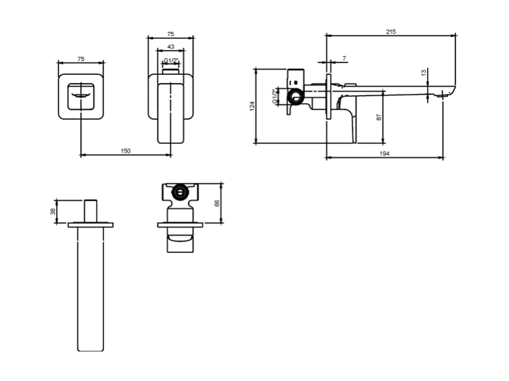 Mitigeur lavabo mural VILLEROY ET BOCH Subway 3.0 Chrome