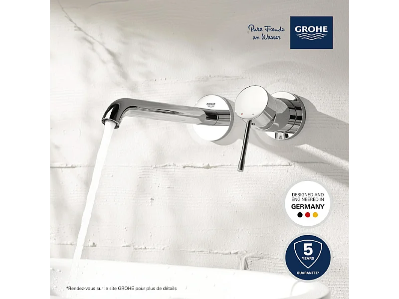 Grohe Façade ESSENCE Mezclador de lavabo con 2 orificios tamaño L de superficie 230 supersteel