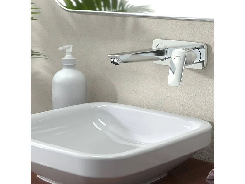 Mitigeur lavabo mural HANSGROHE Logis 195 mm + nettoyant Briochin