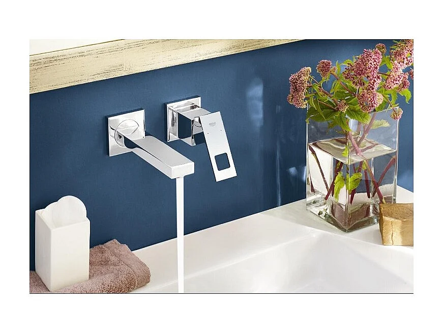 GROHE Frontal EUROCUBE Mezclador de lavabo con 2 orificios tamaño S de superficie 171 Cromo