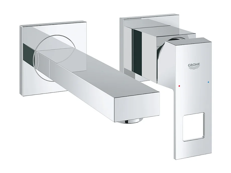 GROHE Frontal EUROCUBE Mezclador de lavabo con 2 orificios tamaño S de superficie 171 Cromo
