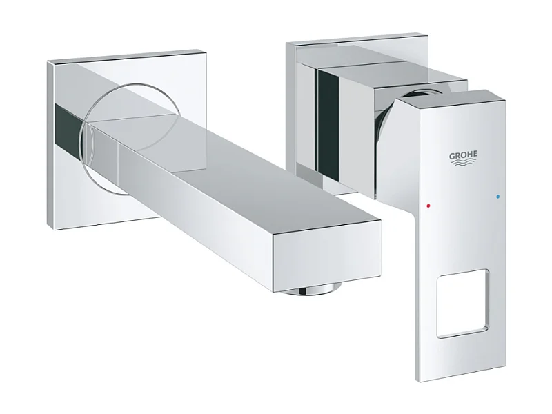 GROHE Frontal EUROCUBE Mezclador de lavabo con 2 orificios tamaño S de superficie 171 Cromo