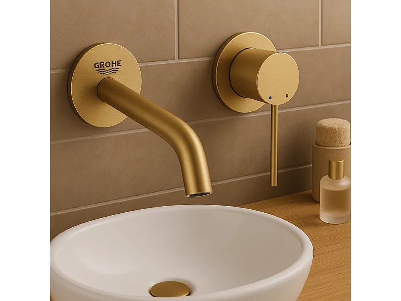 Grohe Façade Essence Mitigeur monocommande 2 trous lavabo Taille M Cool Sunrise brossé