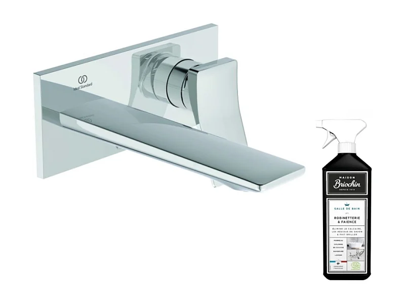 Mitigeur lavabo mural IDEAL STANDARD Conca chrome + nettoyant Briochin